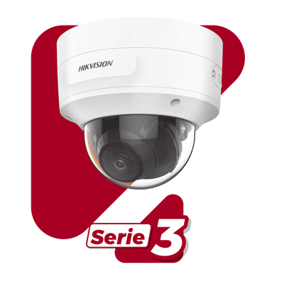 HIKVISION - Domo IP 4 Megapixel / Lente Mot. 2.7 a 13.5 mm / 40 mts IR EXIR / Exterior IP66 / IK10 / DARKFIGHTER / Audio y Alarma I/O / PoE+ / ONVIF / Micro SD / 4 Analíticos: AcuSense, Deteccion Facial, Conteo de Personas por Cruce y Zona