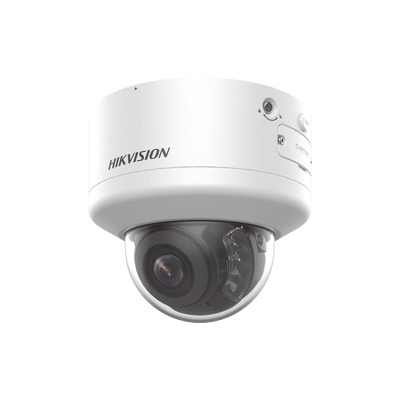 HIKVISION - Domo IP 8 Megapixel (4K) / Lente Mot. 2.7 a 13.5 mm / 40 mts IR EXIR / Exterior IP66 / IK10 / DARKFIGHTER / Audio y Alarma I/O / PoE+ / ONVIF / Micro SD / 4 Analíticos: AcuSense, Deteccion Facial, Conteo de Personas por Cruce y Zona