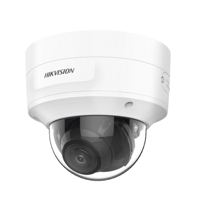 HIKVISION - Domo IP 8 Megapixel (4K) / Lente Mot. 2.7 a 13.5 mm / 40 mts IR EXIR / Exterior IP66 / IK10 / DARKFIGHTER / Audio y Alarma I/O / PoE+ / ONVIF / Micro SD / 4 Analíticos: AcuSense, Deteccion Facial, Conteo de Personas por Cruce y Zona
