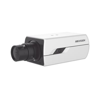 HIKVISION - Camara Box IP 4 Megapixel / Serie PRO / DARKFIGHTER / PoE / 12 Vcc o 24 VCA / WDR 120 dB / ONVIF / RS-485 / BLC /  Entrada y Salida de Audio y Alarmas (No Incluye Lente) / Micro SD