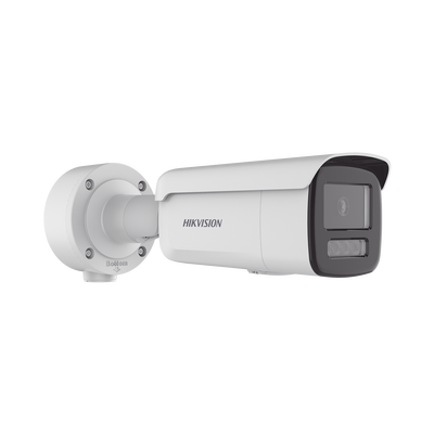 HIKVISION - Bala IP 4 Megapixel / Lente 4 mm / Dual Light (60 mts IR + 60 mts Luz Blanca ) / Darkfighter S / Exterior IP67  / WDR 130 dB / 4 Analíticos: AcuSense, Deteccion Facial, Conteo de Personas por Cruce y Zona