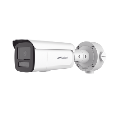 HIKVISION - Bala IP 4 Megapixel / Lente 4 mm / Dual Light (60 mts IR + 60 mts Luz Blanca ) / Darkfighter S / Exterior IP67  / WDR 130 dB / 4 Analíticos: AcuSense, Deteccion Facial, Conteo de Personas por Cruce y Zona