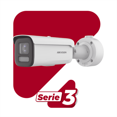HIKVISION - Bala IP 8 Megapixel / Lente 4 mm / Dual Light (60 mts IR + 60 mts Luz Blanca ) / Darkfighter S / Exterior IP67  / WDR 130 dB / 4 Analíticos: AcuSense, Deteccion Facial, Conteo de Personas por Cruce y Zona