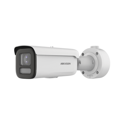 HIKVISION - Bala IP 8 Megapixel / Lente 4 mm / Dual Light (60 mts IR + 60 mts Luz Blanca ) / Darkfighter S / Exterior IP67  / WDR 130 dB / 4 Analíticos: AcuSense, Deteccion Facial, Conteo de Personas por Cruce y Zona