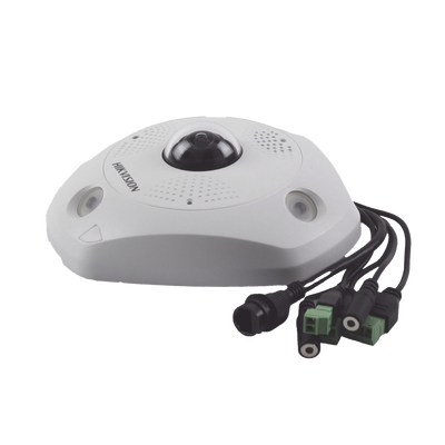 HIKVISION - Fisheye IP 12 Megapixel / 180° - 360° / DEWARPING / Exterior IP67 / IK10 / 15 mts IR / Entrada y Salida de Audio y Alarma / Múltiples Vistas / Micrófono Integrado  / microSD