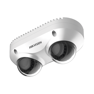 HIKVISION - PanoVu Series / Lente Dual de 4 Megapixel / 2 Lentes Fijos de 2.8 mm / Recomendado para Pasillos o Esquinas / IP67 / IK10 / PoE / WDR 120 dB / 10 mts IR / Entrada y Salida de Audio y Alarma / MicroSD