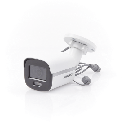 HIKVISION - [Dual Light + ColorVu] Bala TURBOHD 2 Megapixel (1080p) / Lente 2.8 mm / 20 mts IR + 20 mts Luz Blanca / Gran Angular 105° / Exterior IP67 / Micrófono Integrado / dWDR / 4 Tecnologías