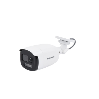 HIKVISION - [ColorVu] Bala TURBOHD 2 Megapixel (1080p) / Imagen a Color 24/7 / Lente 2.8 mm / Luz Blanca 40 mts / Exterior IP67 / WDR 130 dB / Sensor PIR / Sirena Integrada / Salida de Audio Estrobo ROJO - AZUL / Micrófono Integrado