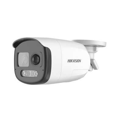HIKVISION - [ColorVu] Bala TURBOHD 2 Megapixel (1080p) / Imagen a Color 24/7 / Lente 2.8 mm / Luz Blanca 40 mts / Exterior IP67 / WDR 130 dB / Sensor PIR / Sirena Integrada / Salida de Audio Estrobo ROJO - AZUL / Micrófono Integrado