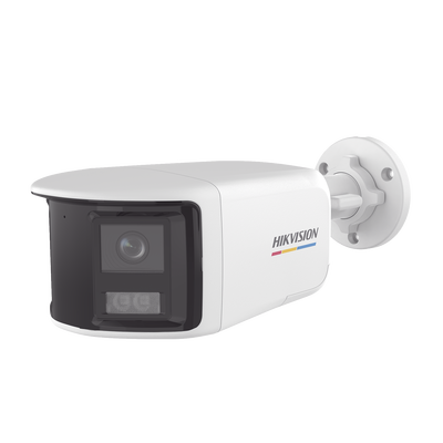 HIKVISION - [ColorVu + Panoramica + Dual Light] Bala TURBOHD 3K (5 Megapixel) / Micrófono Integrado / Visión 180° / Imagen a Color 24/7 / 40 mts Luz Blanca + 40 mts IR / Exterior IP67 / WDR
