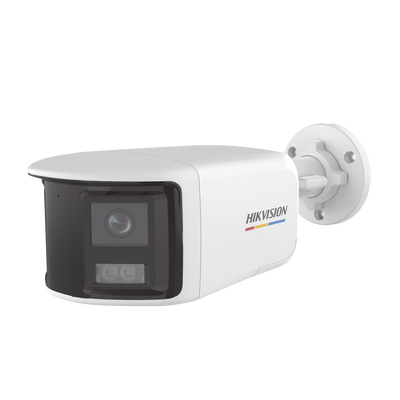 HIKVISION - [ColorVu + Panoramica + Dual Light] Bala TURBOHD 3K (5 Megapixel) / Micrófono Integrado / Visión 180° / Imagen a Color 24/7 / 40 mts Luz Blanca + 40 mts IR / Exterior IP67 / WDR