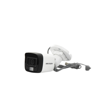 HIKVISION - [Dual Light + ColorVu] Bala TURBOHD 2 Megapixel (1080p) / Lente 2.8 mm / 30 mts IR EXIR + 20 mts Luz Blanca / Micrófono Integrado / Gran Angular 101° / Exterior IP67 / 4 Tecnologías