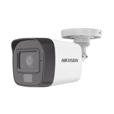 HIKVISION - [Dual Light + ColorVu] Bala TURBOHD 2 Megapixel (1080p) / Lente 2.8 mm / 30 mts IR EXIR + 20 mts Luz Blanca / Micrófono Integrado / Gran Angular 101° / Exterior IP67 / 4 Tecnologías