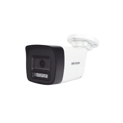 HIKVISION - [Audio Bidireccional + Dual Light + ColorVu] Bala TURBOHD 2 Megapixel (1080p) / Lente 2.8 mm / 30 mts IR EXIR + 20 mts Luz Blanca / Micrófono y Bocina Integrado / Exterior IP67 / Metal / dWDR