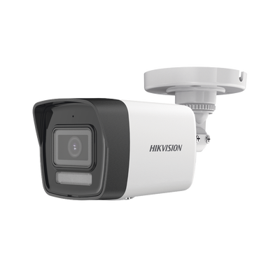HIKVISION - [Dual Light + ColorVu] Bala TURBOHD 3K (5 Megapixel) / Lente 2.8 mm / 30 mts IR + 20 mts Luz Blanca / Gran Angular 104.9° / Exterior IP67 / Micrófono Integrado / dWDR / 4 Tecnologías / Metal