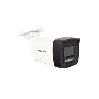 HIKVISION - [Audio Bidireccional + Dual Light + ColorVu] Bala TURBOHD 3K  (5 Megapixel) / Lente 2.8 mm Angulo de vision 112° / 30 mts IR EXIR + 20 mts Luz Blanca / Micrófono y Bocina Integrado / Exterior IP67 / Metal / dWDR