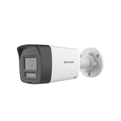 HIKVISION - [Audio Bidireccional + Dual Light + ColorVu] Bala TURBOHD 3K  (5 Megapixel) / Lente 2.8 mm Angulo de vision 112° / 30 mts IR EXIR + 20 mts Luz Blanca / Micrófono y Bocina Integrado / Exterior IP67 / Metal / dWDR