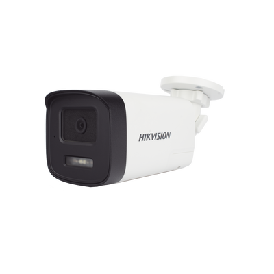 HIKVISION - [Audio Bidireccional + Dual Light + ColorVu] Bala TURBOHD 3K  (5 Megapixel) / Lente 3.6 mm / 40 mts IR EXIR + 40 mts Luz Blanca / Micrófono y Bocina Integrado / Exterior IP67 / dWDR