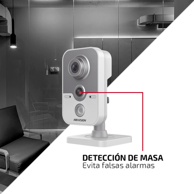 HIKVISION - Cubo TURBO 1080p / TECNOLOGÍA PIR / Gran Angular 103º / Lente 2.8 mm / IR EXIR Inteligente 20 mts / Micrófono Integrado / Interior