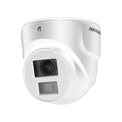 HIKVISION - Ultra Mini Turret TURBO 2 Megapixel (1080p) / Gran Angular / Lente 2.8 mm / 20 mts IR EXIR / Exterior IP67 / 4 Tecnologías (TVI / AHD / CVBS) / dWDR / Color Blanco