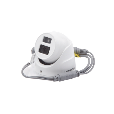 HIKVISION - Ultra Mini Turret TURBO 2 Megapixel (1080p) / Gran Angular / Lente 2.8 mm / 20 mts IR EXIR / Exterior IP67 / 4 Tecnologías (TVI / AHD / CVBS) / dWDR / Color Blanco