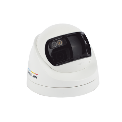 HIKVISION - [ColorVu + Panoramica + Dual Light] Turret TURBOHD 3K (5 Megapixel) / Micrófono Integrado / Visión 180° / Imagen a Color 24/7 / 40 mts Luz Blanca + 40 mts IR / Exterior IP67 / WDR