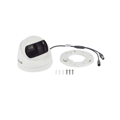 HIKVISION - [ColorVu + Panoramica + Dual Light] Turret TURBOHD 3K (5 Megapixel) / Micrófono Integrado / Visión 180° / Imagen a Color 24/7 / 40 mts Luz Blanca + 40 mts IR / Exterior IP67 / WDR