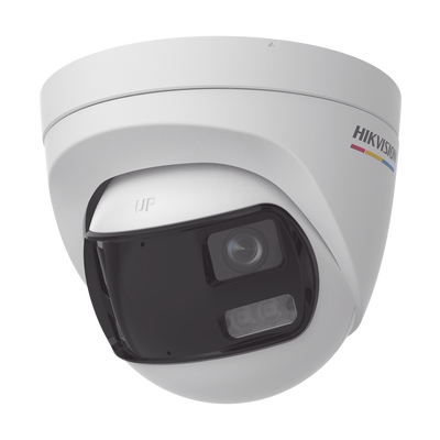 HIKVISION - [ColorVu + Panoramica + Dual Light] Turret TURBOHD 3K (5 Megapixel) / Micrófono Integrado / Visión 180° / Imagen a Color 24/7 / 40 mts Luz Blanca + 40 mts IR / Exterior IP67 / WDR