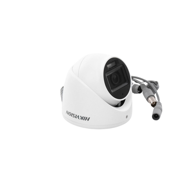 HIKVISION - [Dual Light + ColorVu] Turret TURBOHD 2 Megapixel (1080p) / Lente 2.8 mm / 30 mts IR + 20 mts Luz Blanca / Gran Angular 101° / Exterior IP67 / Micrófono Integrado /  4 Tecnologías /  Metal