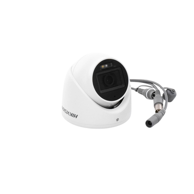 HIKVISION - [Dual Light + ColorVu] Turret TURBOHD 3K (5 Megapixel) / Lente 2.8 mm / 30 mts IR + 20 mts Luz Blanca / Gran Angular 104.9° / Exterior IP67 / Micrófono Integrado / dWDR / 4 Tecnologías / Metal