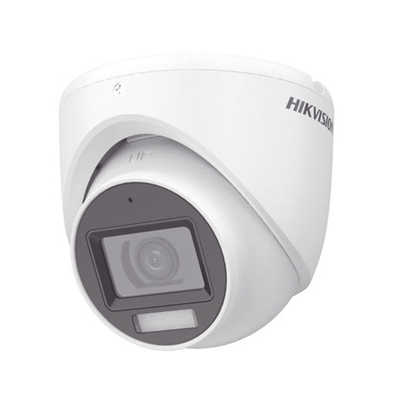 HIKVISION - [Dual Light + ColorVu] Turret TURBOHD 3K (5 Megapixel) / Lente 2.8 mm / 30 mts IR + 20 mts Luz Blanca / Gran Angular 104.9° / Exterior IP67 / Micrófono Integrado / dWDR / 4 Tecnologías / Metal