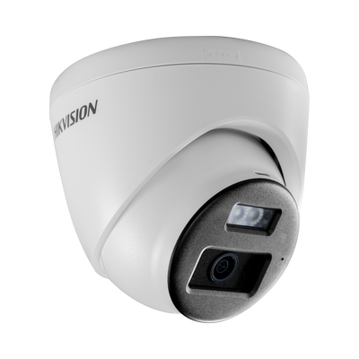HIKVISION - [Audio Bidireccional + Dual Light + ColorVu] Turret TURBOHD 2 Megapixel (1080p) / Lente 2.8 mm / 40 mts IR EXIR + 40 mts Luz Blanca / Micrófono y Bocina Integrado / Exterior IP67 / dWDR