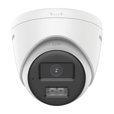 HIKVISION - [Audio Bidireccional + Dual Light + ColorVu] Turret TURBOHD 4K (8 Megapixel) / Lente 2.8 mm / 40 mts IR EXIR + 40 mts Luz Blanca / Micrófono y Bocina Integrado / Exterior IP67 / dWDR