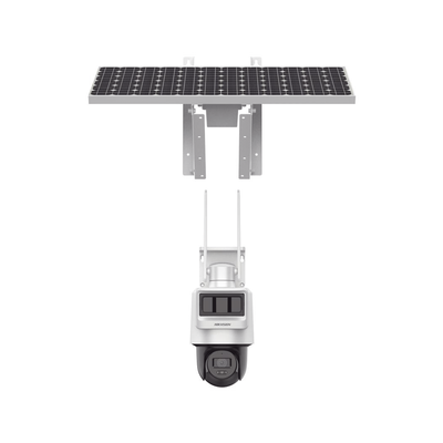 HIKVISION - Kit Solar IP All in One / Doble Detección (Radar + PIR) / PT IP 4 Megapixel / Lente 2.8 mm / Panel Solar / Batería de Respaldo de Litio 50.76Wh (Hasta 1.5 días) / Conexión 4G / Audio de Dos Vías / Accesorios de Inst. / D