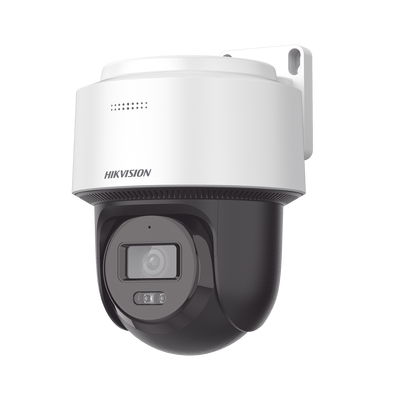 HIKVISION - [FlexVu]  Domo PT IP 4 Megapixel / Lente 4 mm  / Dual Light (30 mts IR + 30 mts Luz Blanca)  / Autoseguimiento en Humanos / PoE / IP66 / Micrófono y Bocina Integrado (Audio de Dos Vías) / Micro SD / Incluye Montaje de Pared o Techo /