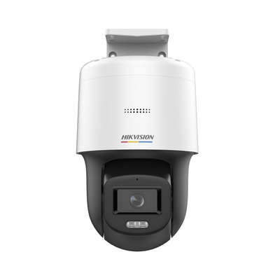 HIKVISION - Domo PT IP 4 Megapixel / Lente 4 mm  / Luz Blanca 30 mts / dWDR  / PoE / IP66 / Micrófono y Bocina Interconstruido / Micro SD / Incluye Montaje de Pared y Techo