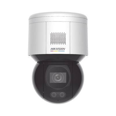 HIKVISION - Domo PT IP 4 Megapixel / Imagen a Color 24/7 / Lente 4 mm / Luz Blanca 30 mts / Exterior IP66 / ACUSENSE (Evita Falsas Alarmas) / PoE+ / Micrófono y Bocina Integrada / WDR 120 dB / MicroSD