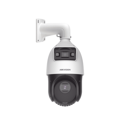 HIKVISION - [TandemVu] PTZ IP 4 Megapixel con Cámara Fija 4 Megapixel / 25X Zoom / 100 mts IR / IP66  / ACUSENSE / PoE+ / Entrada-Salida de Audio y Alarma / Ultra Baja Iluminación / Micro SD