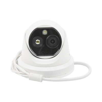 HIKVISION - Turret IP Dual / Térmica 1.8 mm (160 x 120) / Óptico 2 mm (4 Megapixel) / Detección de Personas 53 mts / 15 mts IR / Exterior IP67 / PoE / Termométrica / Detección de Temperatura / Sirena y Luz / Micro SD 32 GB Incluida