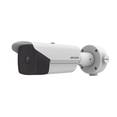 HIKVISION - Bala IP Térmica 384 X 288 / Lente 6.5 mm / Termométrica / Detección de Temperatura / Anticorrosivo / PoE+ / Exterior IP67 / Micro SD