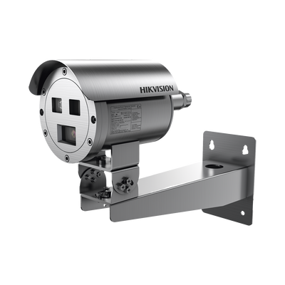 HIKVISION - Bala IP Térmica Dual / Termico 7 mm (256 X 192) + Óptico 4 mm (4 MP) / Termométrica / Detección de Temperatura / IP68 / 30 mts IR / Antiexplosión / Anticorrosión