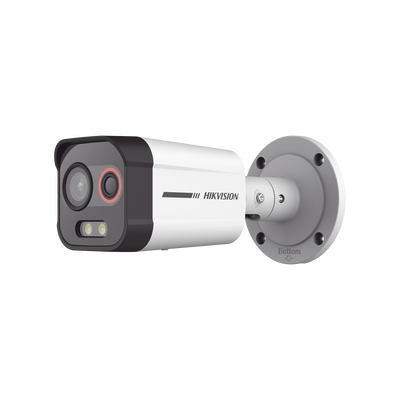 HIKVISION - Cámara Bala IP Térmica y Óptica Biespectral para prevenir incendios/ Detección de fuego / Medición de Temperatura / Resolución Óptica 4 MP ColorVu / Resolución Térmica 96 x 72
