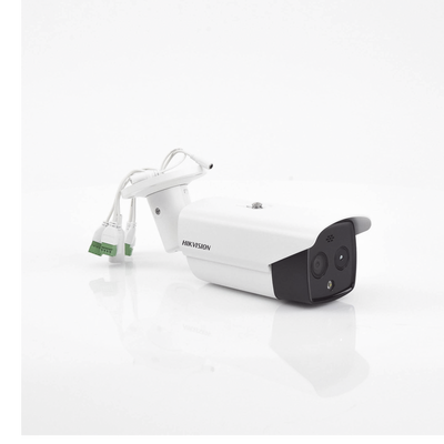 HIKVISION - Cámara Bala IP Termográfica / Medición de Temperatura -20°C a 150°C / Alta Resolución Térmica 160 x 120 / Alarma por Excepción de Temperatura / Análisis de Video (VCA) / Óptica 5 MP / IP67