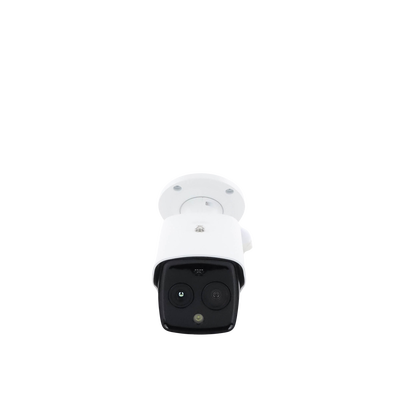 HIKVISION - Bala IP Dual / Térmica 6.9 mm (256 x 192) / Óptico 6.4 mm (4 Megapixel) / 30 mts IR / Exterior IP67 / PoE / Termométrica / Detección de Temperatura / Sirena y Luz Intermitente Integrada / Micro SD