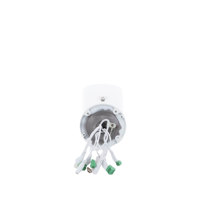 HIKVISION - Bala IP Dual / Térmica 6.9 mm (256 x 192) / Óptico 6.4 mm (4 Megapixel) / 30 mts IR / Exterior IP67 / PoE / Termométrica / Detección de Temperatura / Sirena y Luz Intermitente Integrada / Micro SD