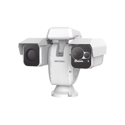 HIKVISION - Punta de Poste IP Dual / Térmica 75 mm (384 X 288) + Óptico 4 MP 40X / 800 mts IR / IP66 / Detección de Temperatura / microSD