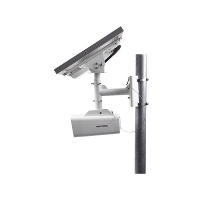 HIKVISION - Kit Solar IP All in One / Cámara Bala ColorVu 4 Megapixel / Lente 4 mm / Panel Solar / Batería de Respaldo de Litio 23.2Ah (Hasta 24 Días) / Conexión 4G / Accesorios de Instalación