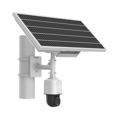 HIKVISION - Kit Solar IP All in One / Cámara PT ColorVu 4 Megapixel / Lente 4 mm / Panel Solar / Batería de Respaldo de Litio 23.2Ah (Hasta 24 Días) / Conexión 4G / Accesorios de Instalación