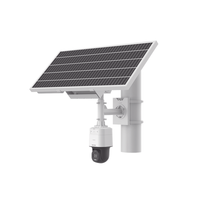 HIKVISION - Kit Solar IP All in One / Cámara PT ColorVu 4 Megapixel / Lente 4 mm / Panel Solar / Batería de Respaldo de Litio 23.2Ah (Hasta 24 Días) / Conexión 4G / Accesorios de Instalación
