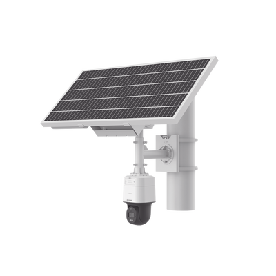 HIKVISION - Kit Solar IP All in One / Cámara PT ColorVu 4 Megapixel / Lente 4 mm / Panel Solar / Batería de Respaldo de Litio 23.2Ah (Hasta 24 Días) / Conexión 4G / Accesorios de Instalación